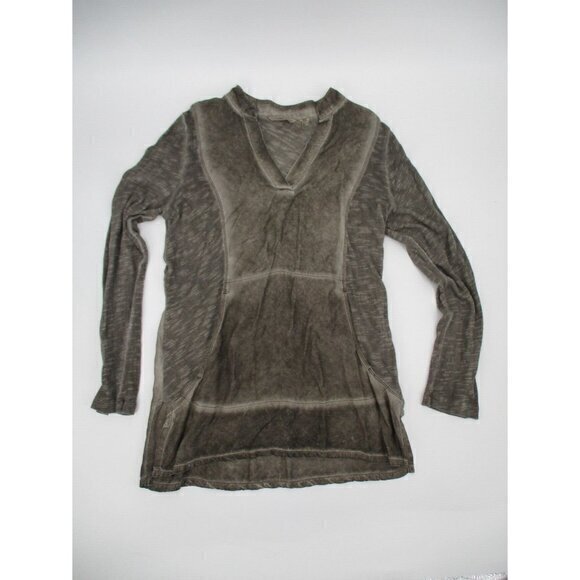 Soft Surroundings Tops - Soft Surroundings Womens Top Small Long Sleeves V Neck Boho Brown Cotton Casual